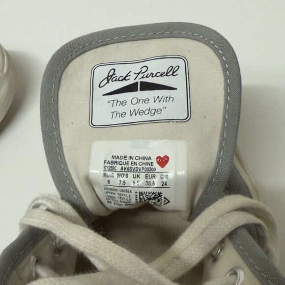 Converse Comme des Garçons PLAY x Jack Purcell Drizzle Black Men 6 Women 7.5 GUC - Picture 6 of 11